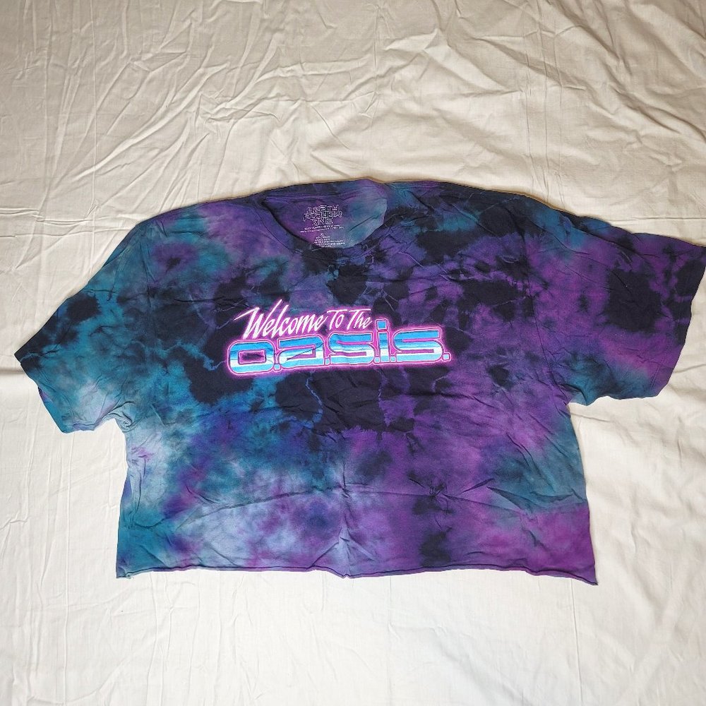 Hot Topic Ready Player One tie dye crop top Size XL